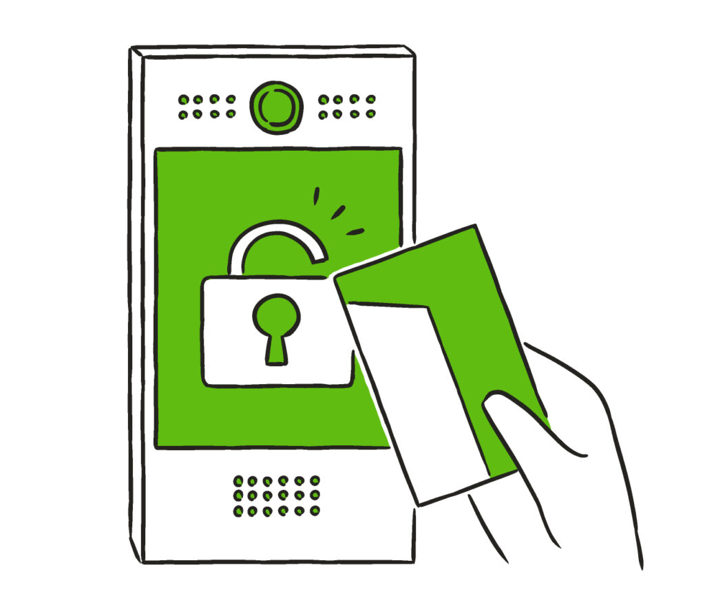 かざすだけで解錠。QRコードでも鍵が開く