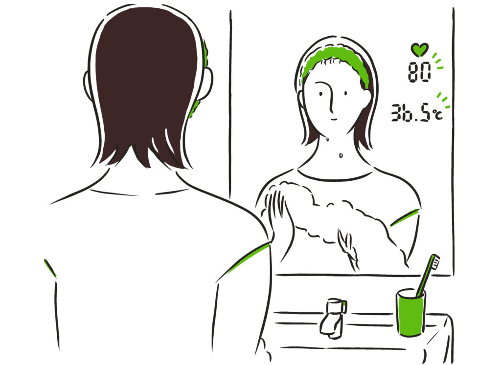 ミラー型サイネージで、日常に＋α